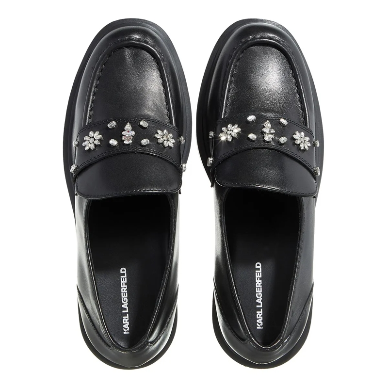 Karl Lagerfeld Mocassin Macie Florastone Loafer Black Lthr W/Silver(Image 6)