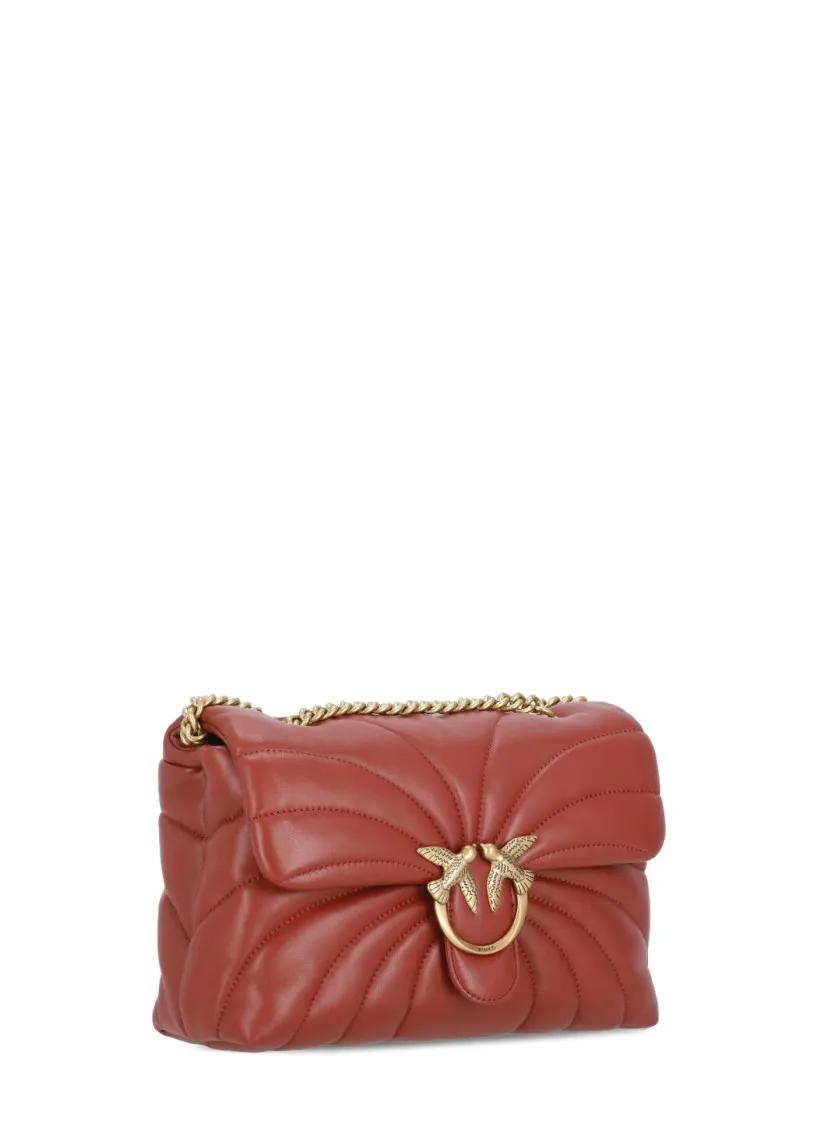 Pinko Gewatteerde Crossbody Tas met Logo Details Red Dames