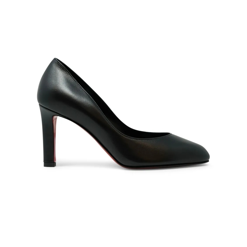 Christian Louboutin Pumps Pointed Toe Black Nappa Leather Pumps With Signatu Black