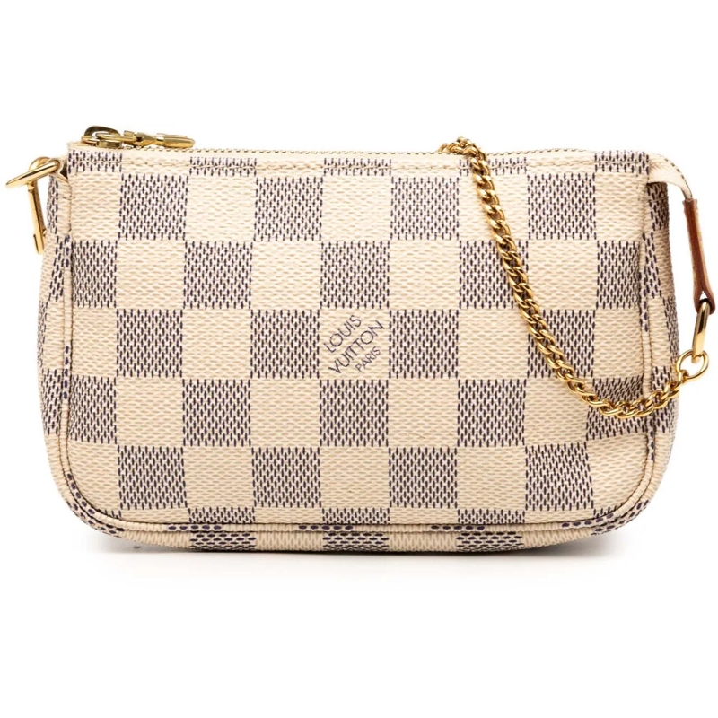 Louis Vuitton Fourre-tout Damier Azur Mini Pochette Accessoires weiß