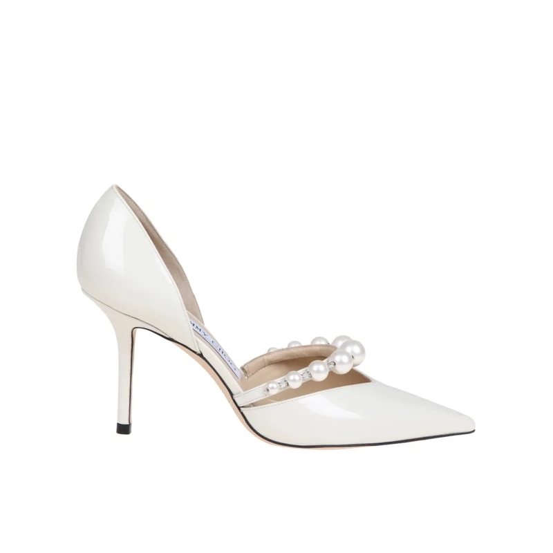 Jimmy Choo Pumps Aurelie 85 Patent Leather Pumps White