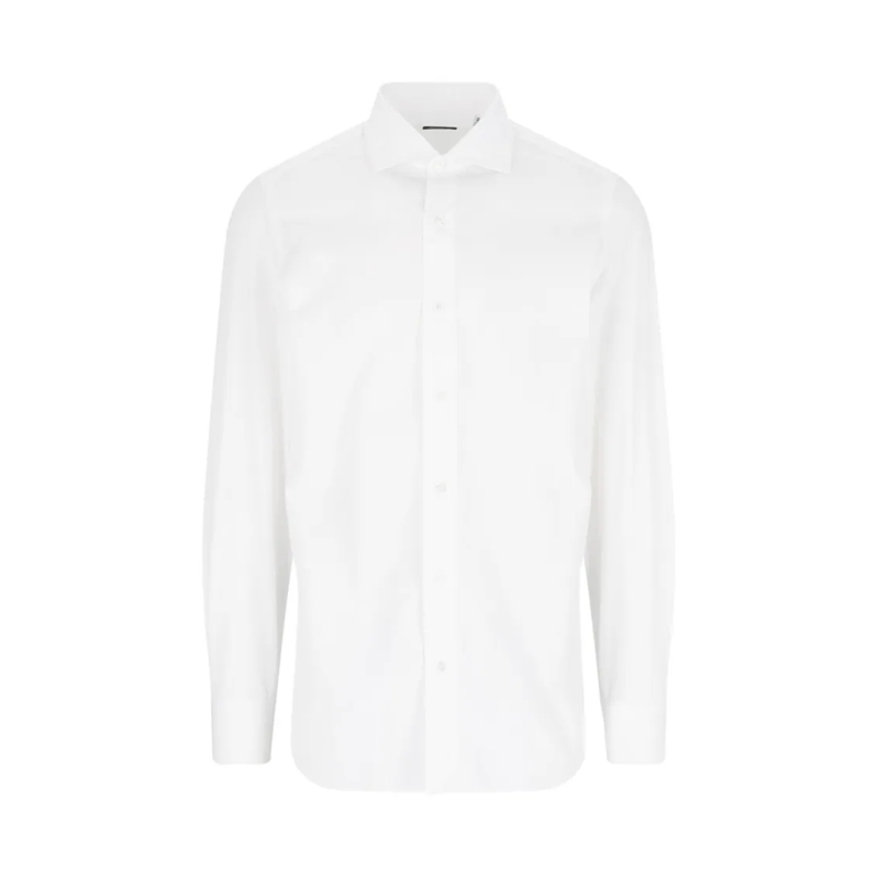 Finamore Hemd Classic White Cotton Shirt With Traditional Collar White