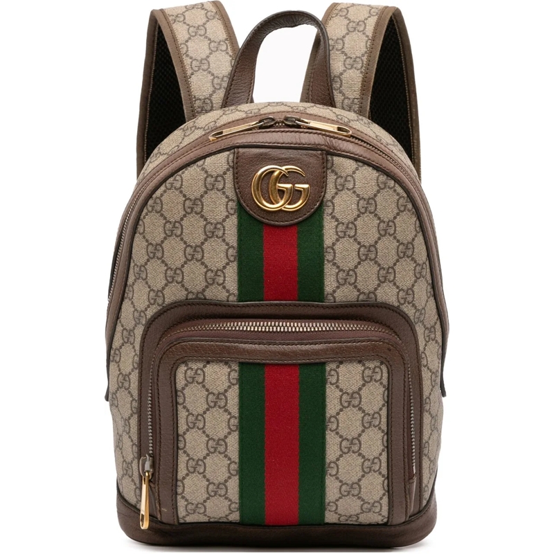 Gucci Rucksack Small GG Supreme Ophidia Web Backpack braun