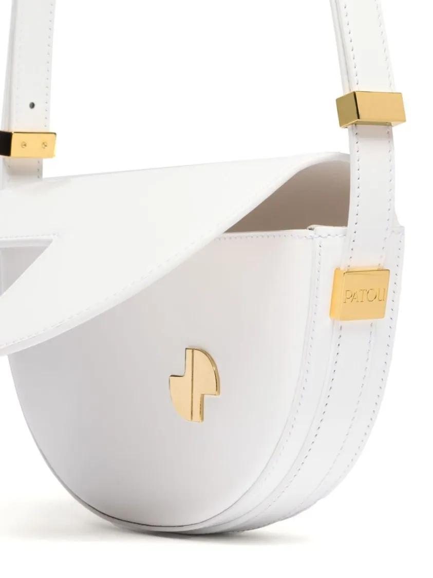 Patou Crossbody bags Foldover Top White Bag With Magnetic Closure in wit