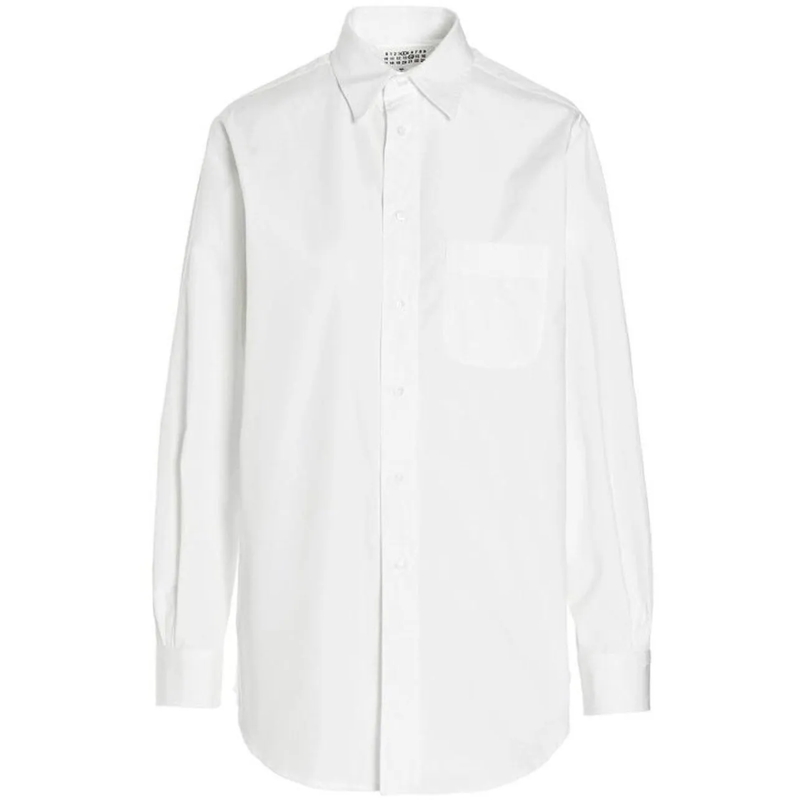 Maison Margiela Blouse Mison Margiela Long Poplin Shirt weiß