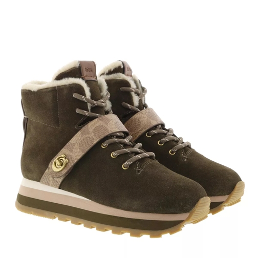 Coach Urban Hiker Leather With Signature Sneaker Green lage-top sneaker