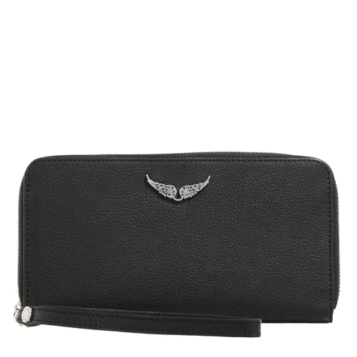 Zadig 
Voltaire Zip-Around Wallet Compagnon Grained Leather Black