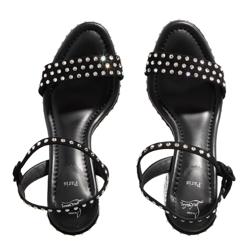 Christian Louboutin High Heels Movida Jane Sandal Strass Boum Black / Crystal(Image 4)
