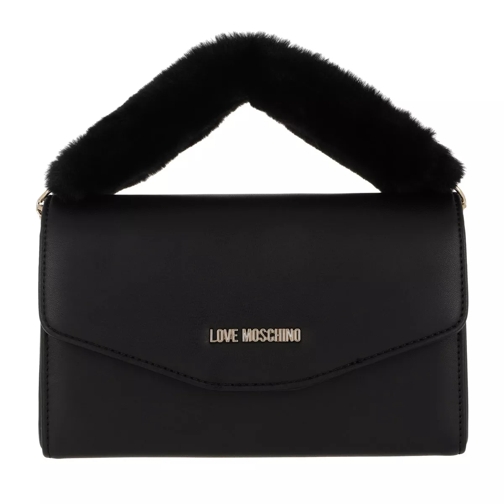 Love Moschino Eco Fur Crossbody Clutch Black Crossbody Bag