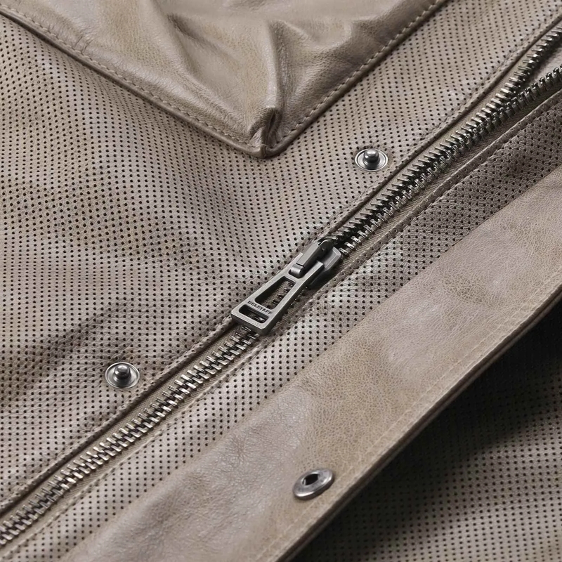 Belstaff Veste de transition Jacke aus Leder grau(Image 4)