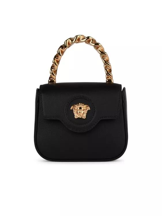 Versace Crossbody Bags - La Medusa%27 Black Leather Mini Bag - Gr. unisize - in Schwarz - für Damen