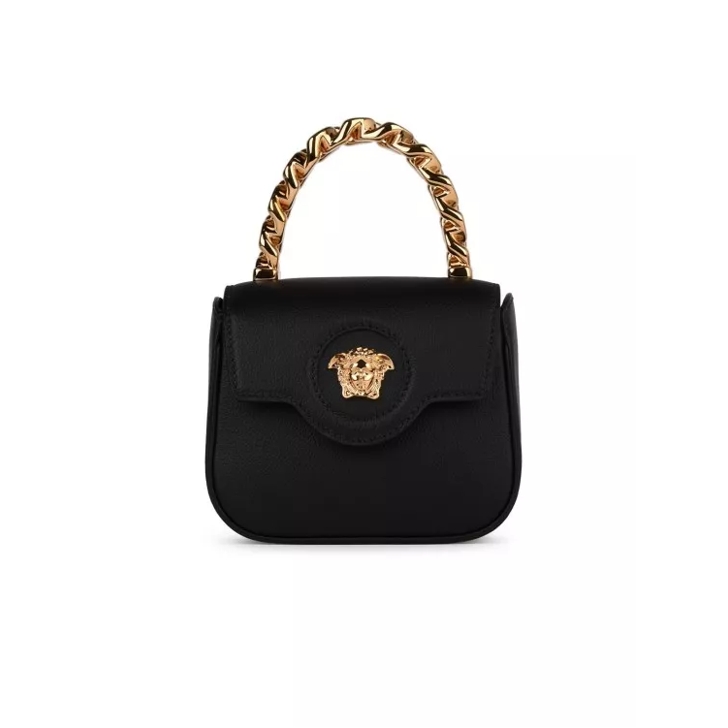 Versace La Medusa Black Leather Mini Bag Black Crossbody Bag