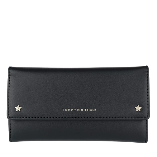 Tommy Hilfiger Corp Star Leather LG Flap Wallet Tommy Navy Portemonnaie mit Überschlag