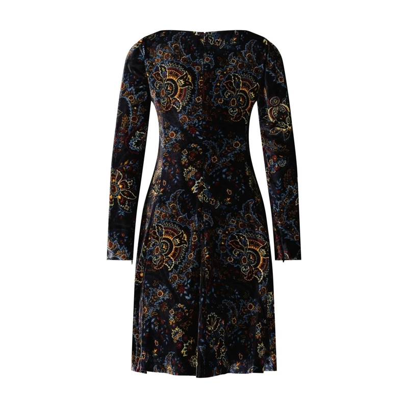 Etro Minikleid Midikleid aus Samt schwarz(Image 2)