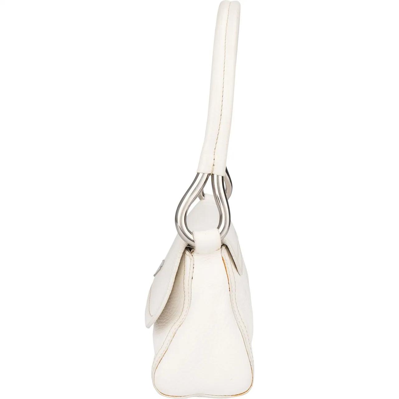 Thumbnail - Prada Crossbody Bags - Prada White Premium Leather Triangle Shoulder Bag - Gr. unisize - in Weiß - für Damen