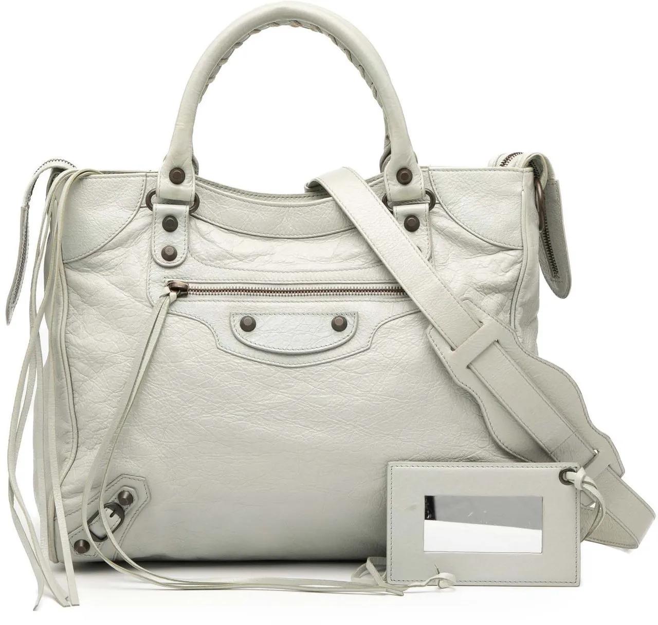 Balenciaga Hobo Bags - Lambskin Motocross Classic Velo Satchel - Gr. unisize - in Grau - für Damen