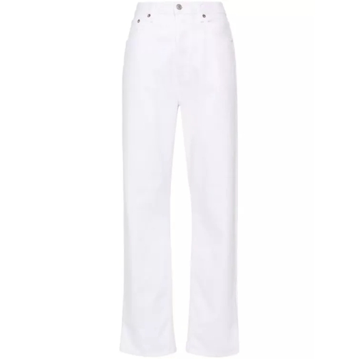 Agolde Fran Straight-Leg White Denim Pants White Jeans