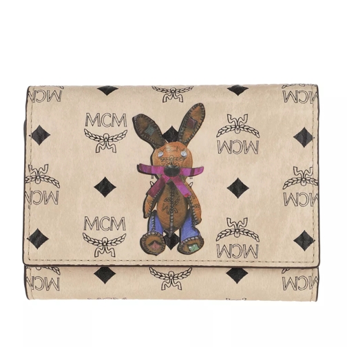 MCM Rabbit Small Wallet Beige Portefeuille à rabat