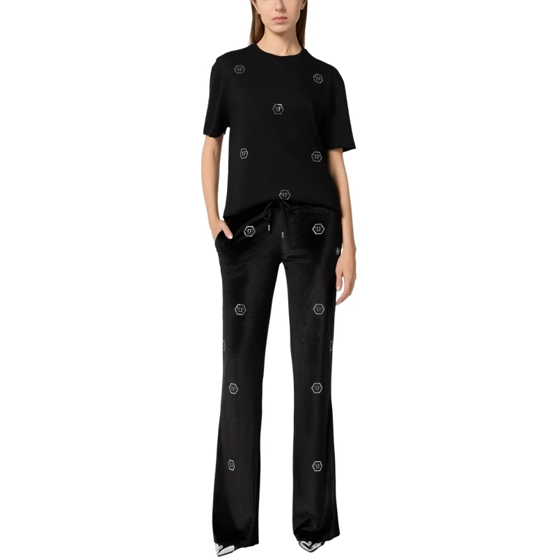 Philipp Plein T-Shirt Man Fit T-Shirt Mini Monogram Crystal Monogram schwarz(Image 4)
