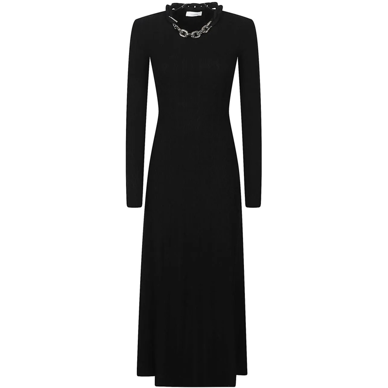 Paco Rabanne Midikleid Long Dress Black schwarz