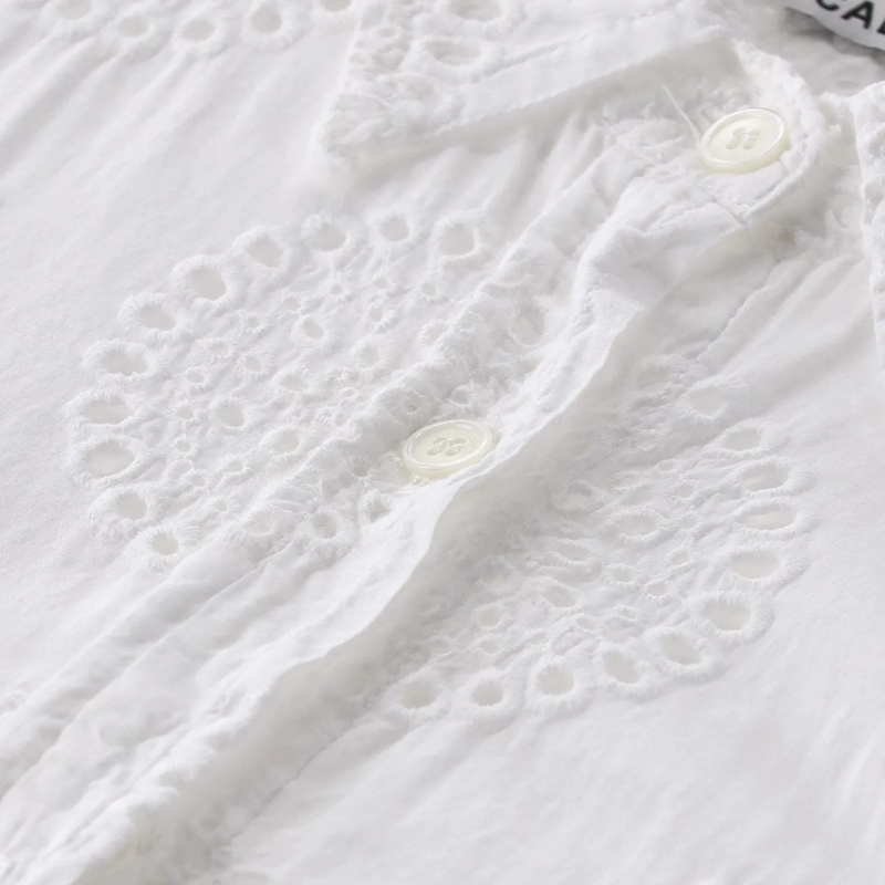 CALIBAN Bluse Bluse mit Lochmuster weiß(Image 6)