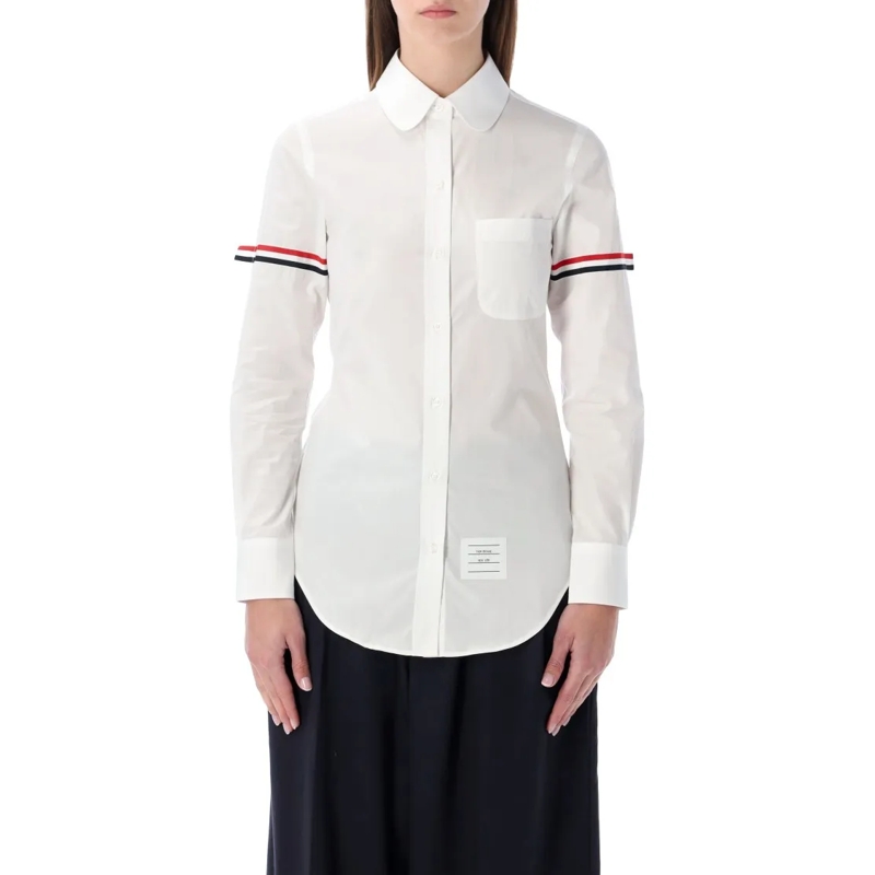 Thom Browne Overhemd Classic Round-Collar Shirt White