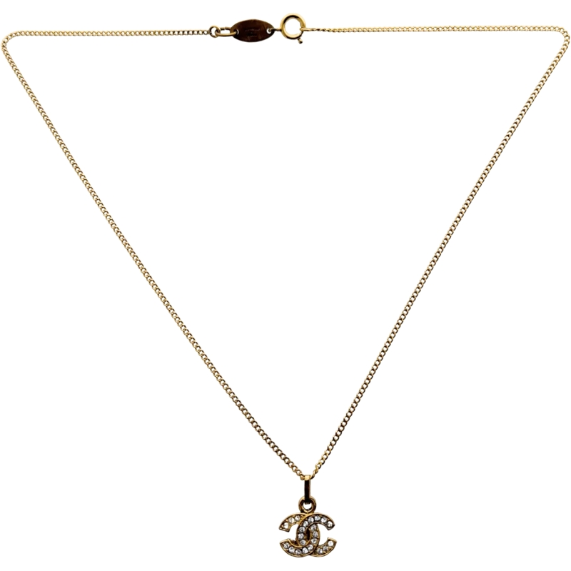 Chanel Mittellange Halskette Chanel CC Halskette Gold / sehr gut gold