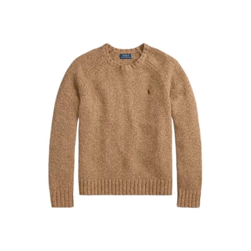 Polo Ralph Lauren  Camel Marl Chunky Knit Sweatshirt Brown