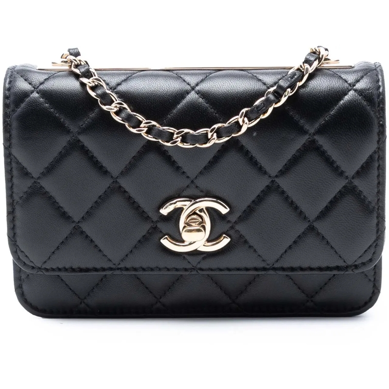 Chanel Schultertasche Mini Lambskin Trendy CC Wallet On Chain schwarz
