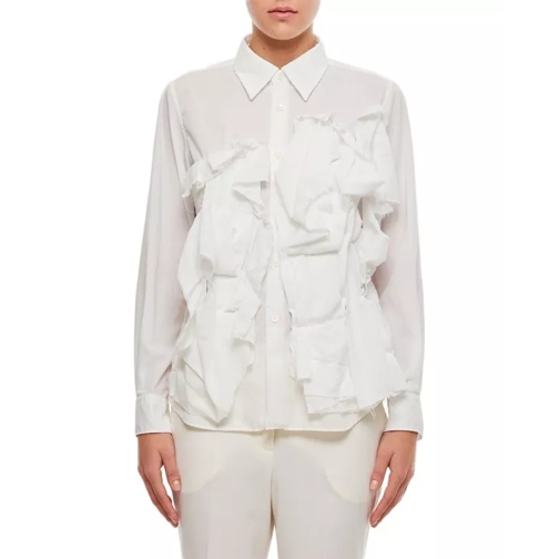 Comme des Garcons Rouched Long Sleeve Shirt White 
