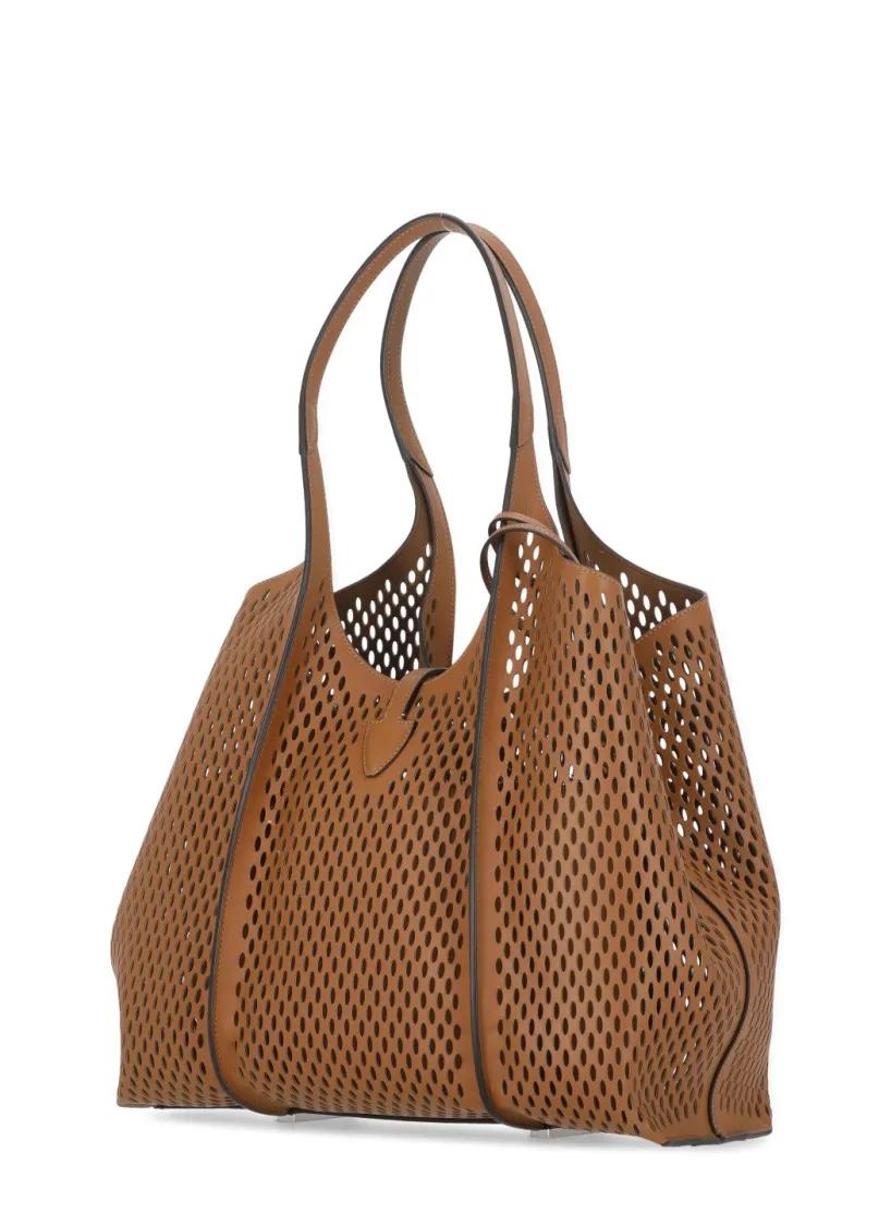 TOD'S Shoppers & Totes Brown Leather Shpping Bag in bruin