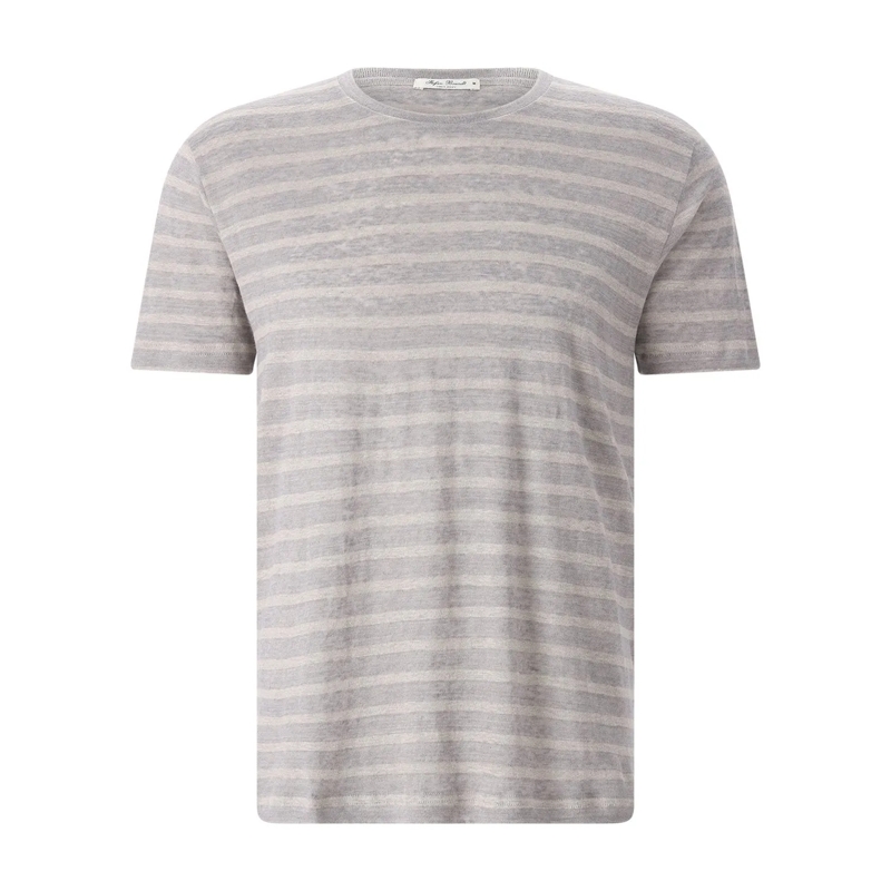 Stefan Brandt T-shirt Gestreiftes T-Shirt Enno aus Leinen grau(Image 3)