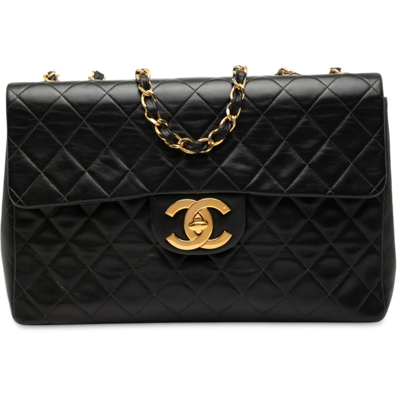 Chanel Schultertasche Maxi XL Classic Lambskin Single Flap schwarz