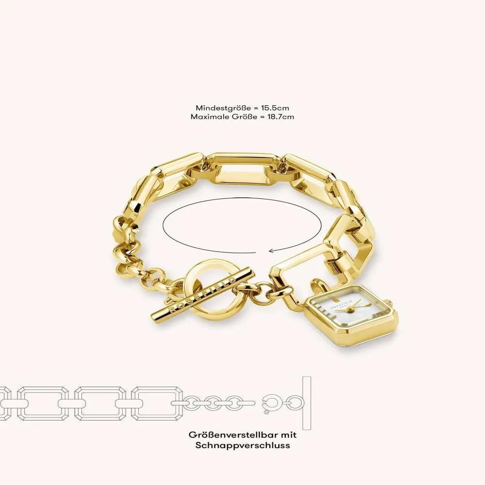 Thumbnail - Rosefield Uhr - Damenuhr Octagon Studio Kettenoptik - Gr. unisize - in Gold - für Damen