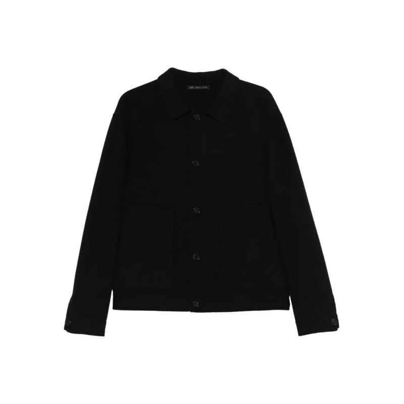 Low Brand  Double Wool Jacket With Patch Pockets Black
