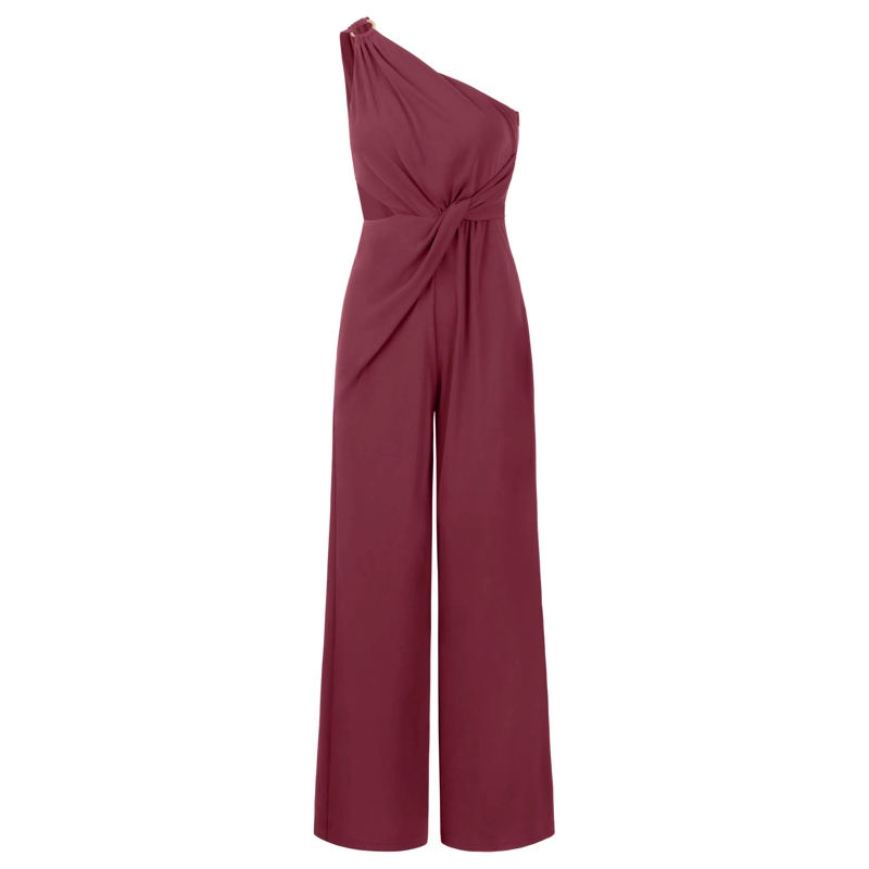 Apart Jumpsuit One-Shoulder Jerseyoverall bordeauxrot