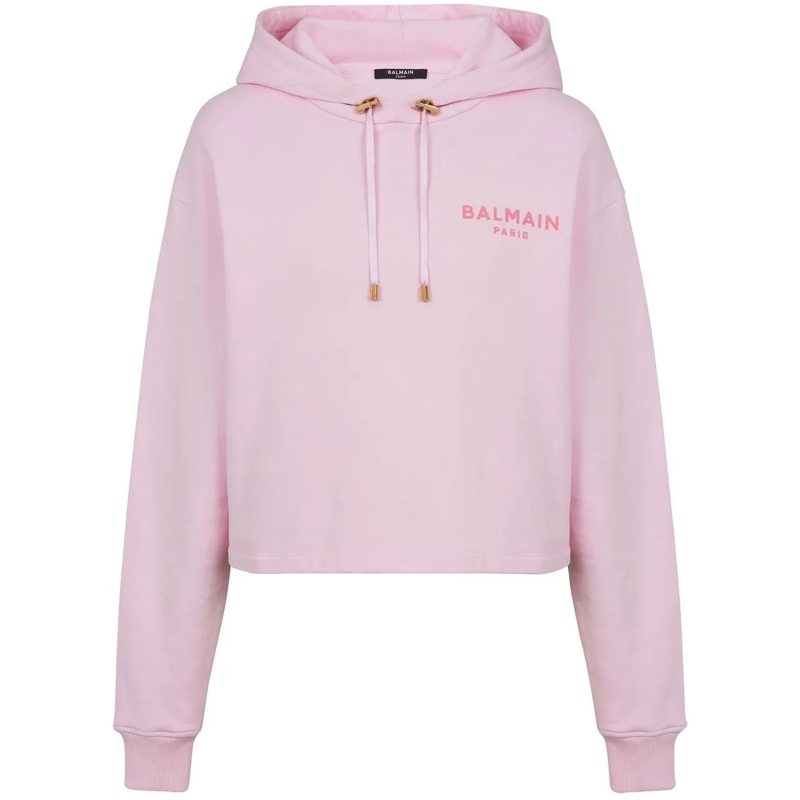 Balmain Legeres Oberteil Balmain Flocked Paris Sweatshirt rose