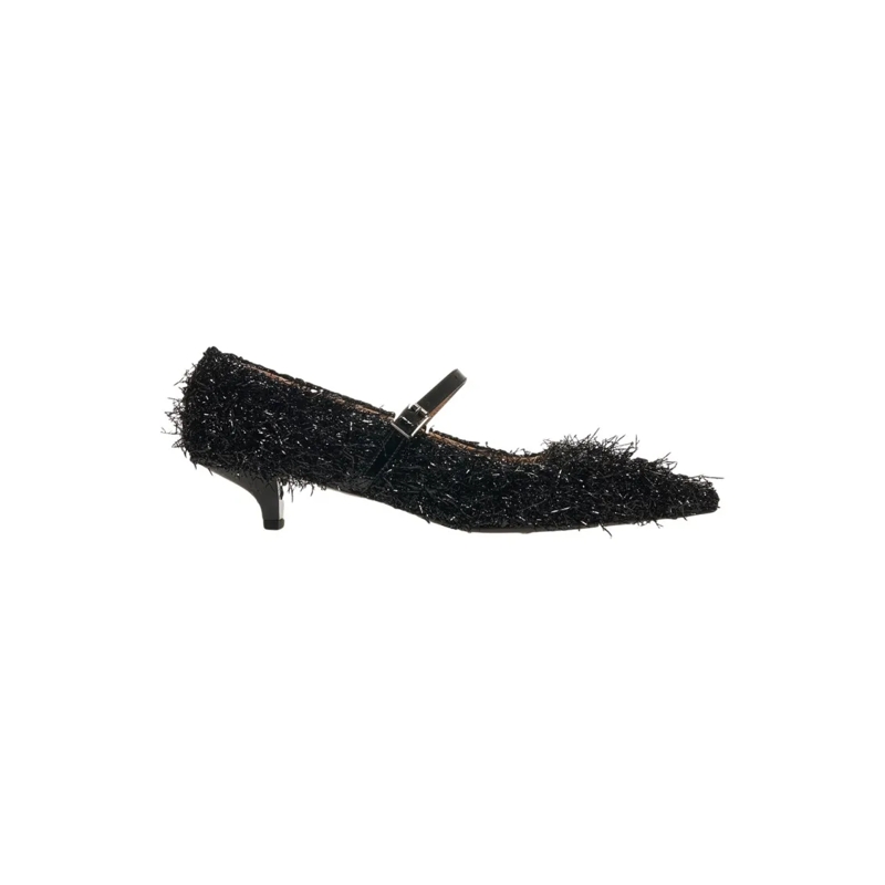 Gender Pumps Pointed-Toe Pumps With Fringed Lurex Detail Black