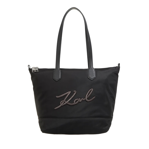 Karl Lagerfeld K/Signature Nylon Md Tote Black Shopping Bag