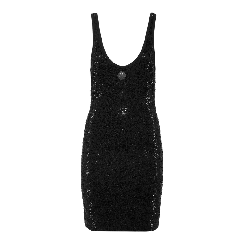 Philipp Plein Minikleid Short Tank Dress Embellished schwarz