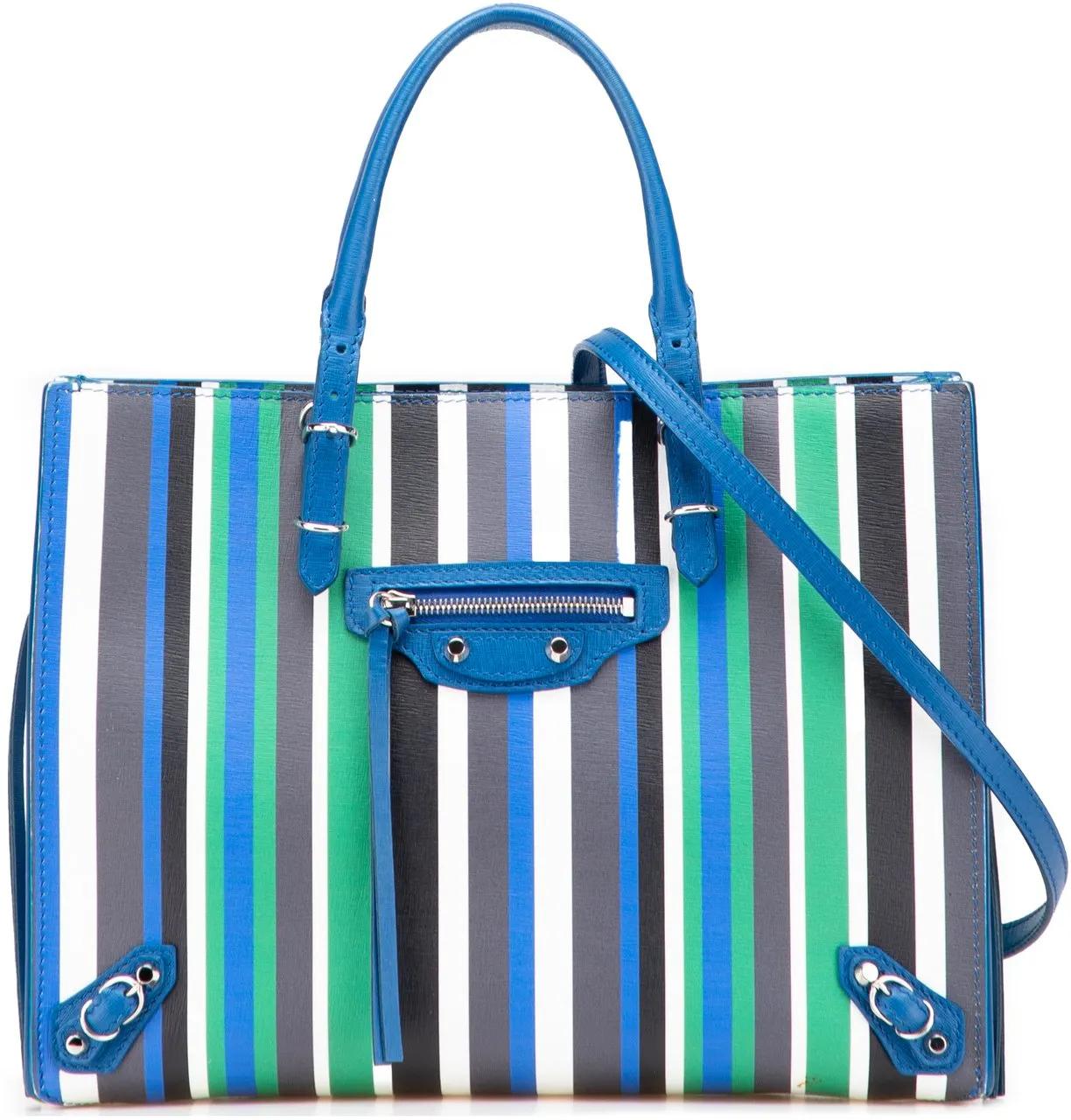 Balenciaga Hobo Bags - Mini Leather Striped Papier A6 Zip Around Satchel - Gr. unisize - in Blau - für Damen