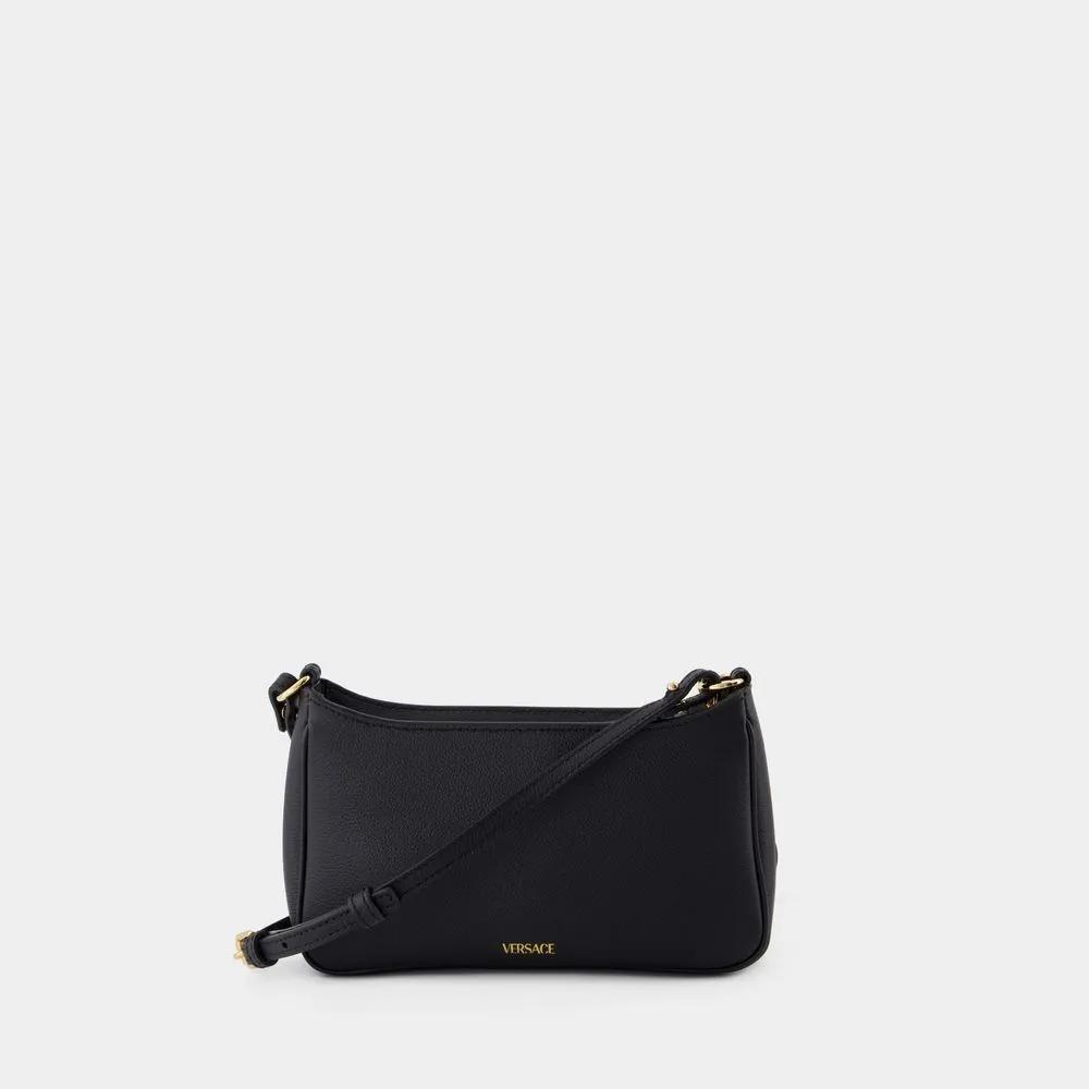 Versace Hobo bags Mini Vitello Shoulder Bag Leather Black in zwart