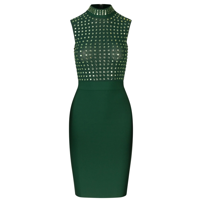 Kraimod Abendkleid Bandagekleid dunkel-grün