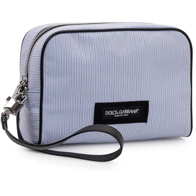 Dolce&Gabbana Weekender Borsa con Chiusura Zip e Motivo a Righe hellblau(Image 2)