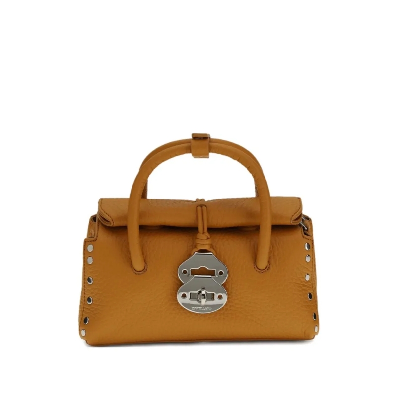 Zanellato Sac à bandoulière Structured Orange Calf Leather Handbag Brown