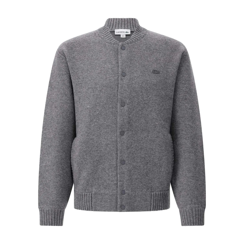 Lacoste Strickjacke Strickjacke mit Logo Grau