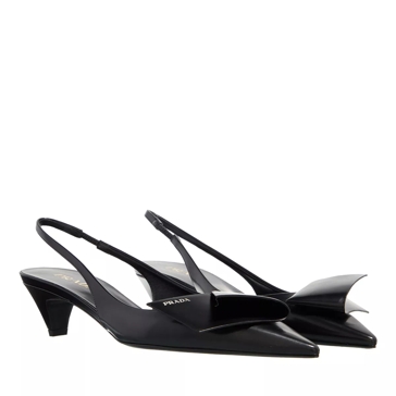 Prada patent leather slingback pumps hotsell