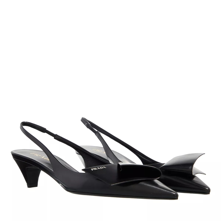 Black and white slingback hot sale pumps