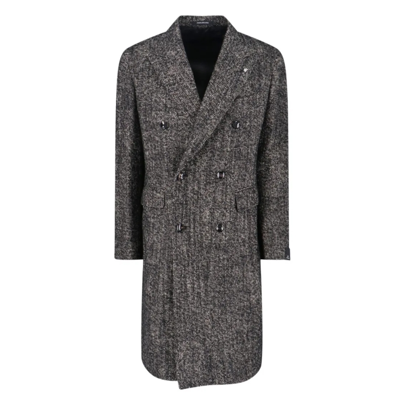 Tagliatore Manteaux de tanche "Pino Lerario" Double-Breasted Coat Black Black