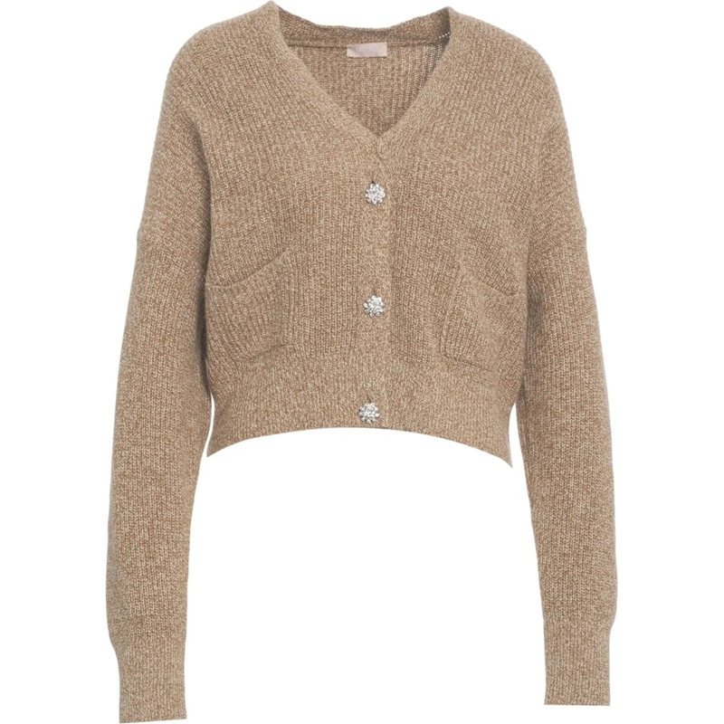 LIU JO  Cardigan with decorative buttons beige